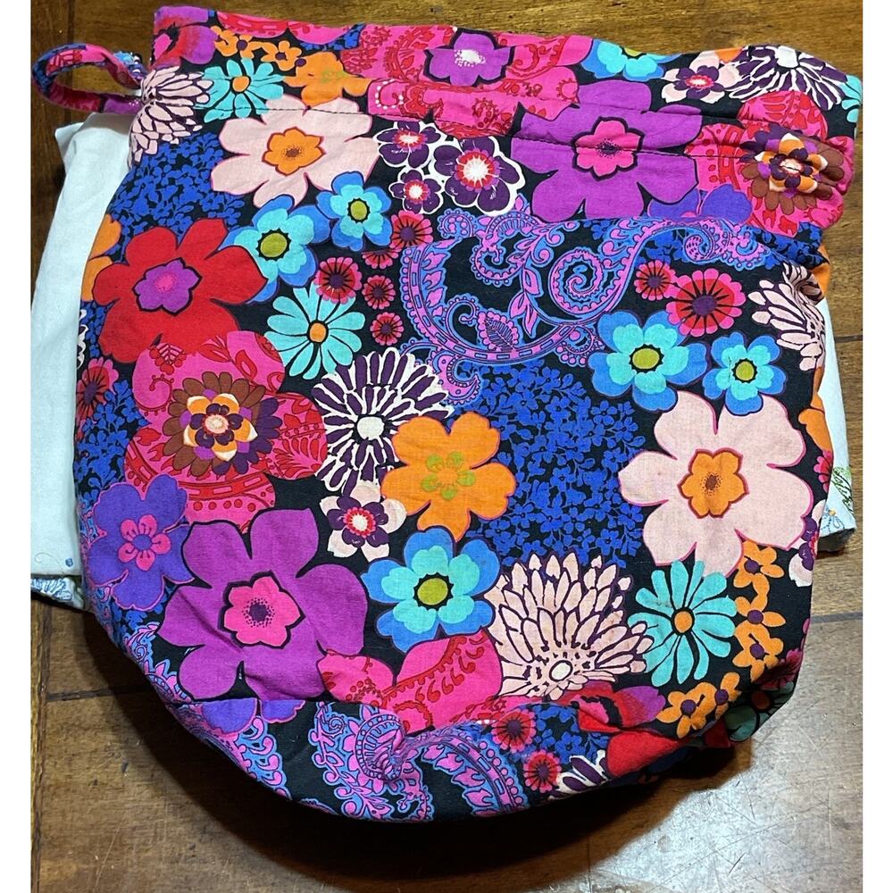 Vera Bradley Ditty Wet Dry Bag Drawstring Bag Fiesta Travel Gym Tote Swim